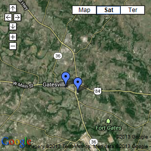 Gatesville Area Map