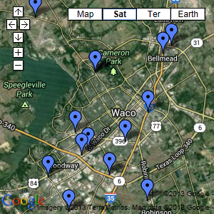 Waco Area Map